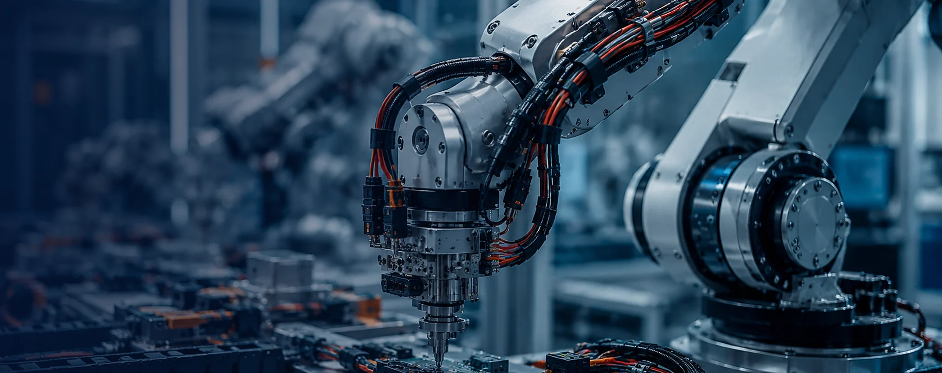 Robotics wiring harnesses for industrial robot motion signal and power connections