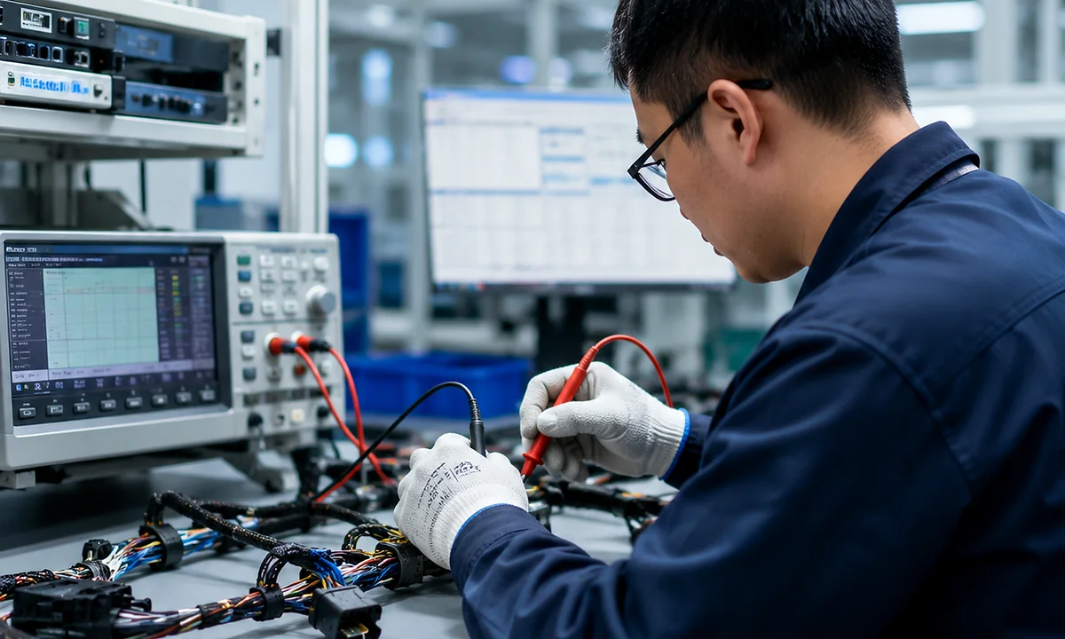 Electronic laboratory with custom cable assemblies and test equipment