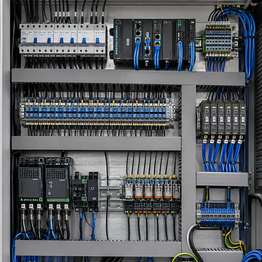 Combined robot power and signal wiring harness