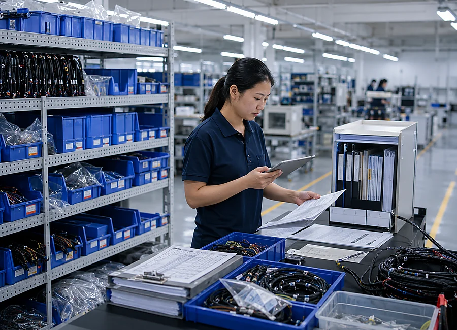 Material and production document control in the factory