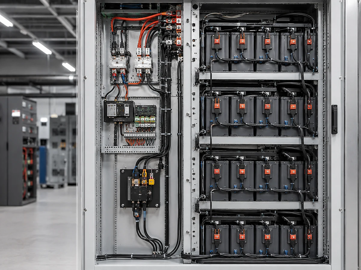 Industrial battery cabinet wiring harness