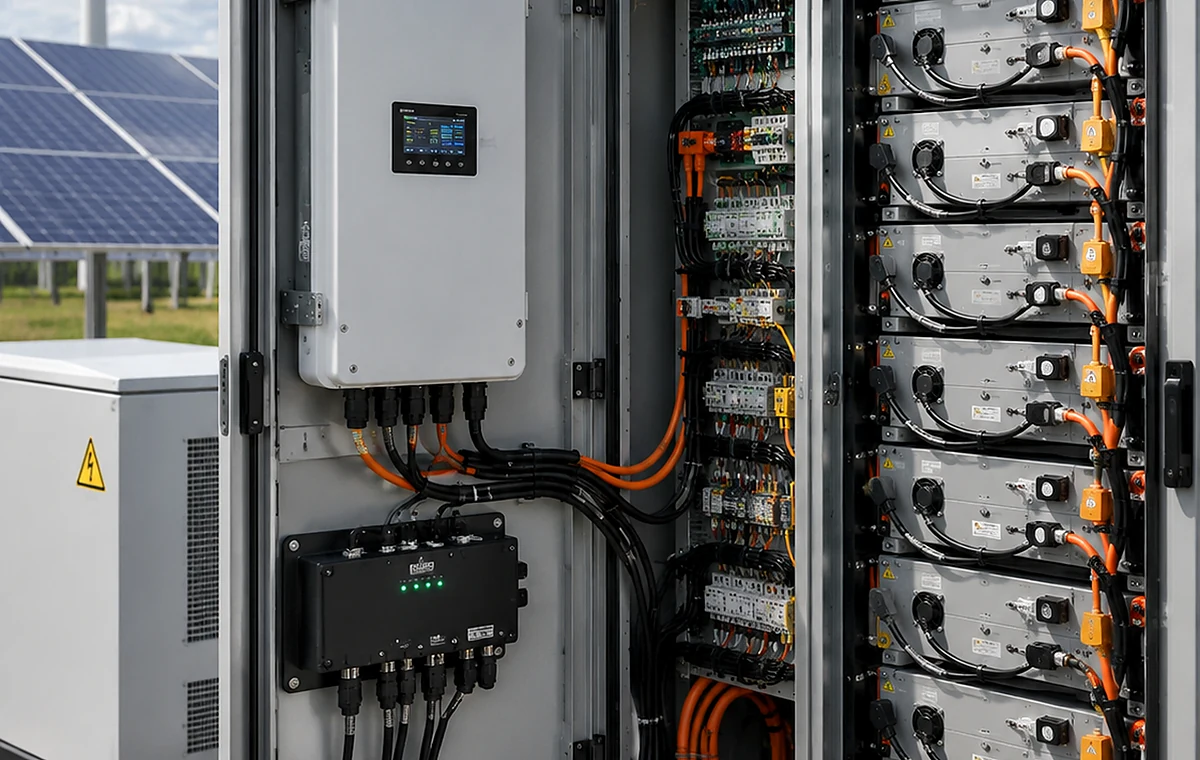 Renewable energy storage wiring harness system