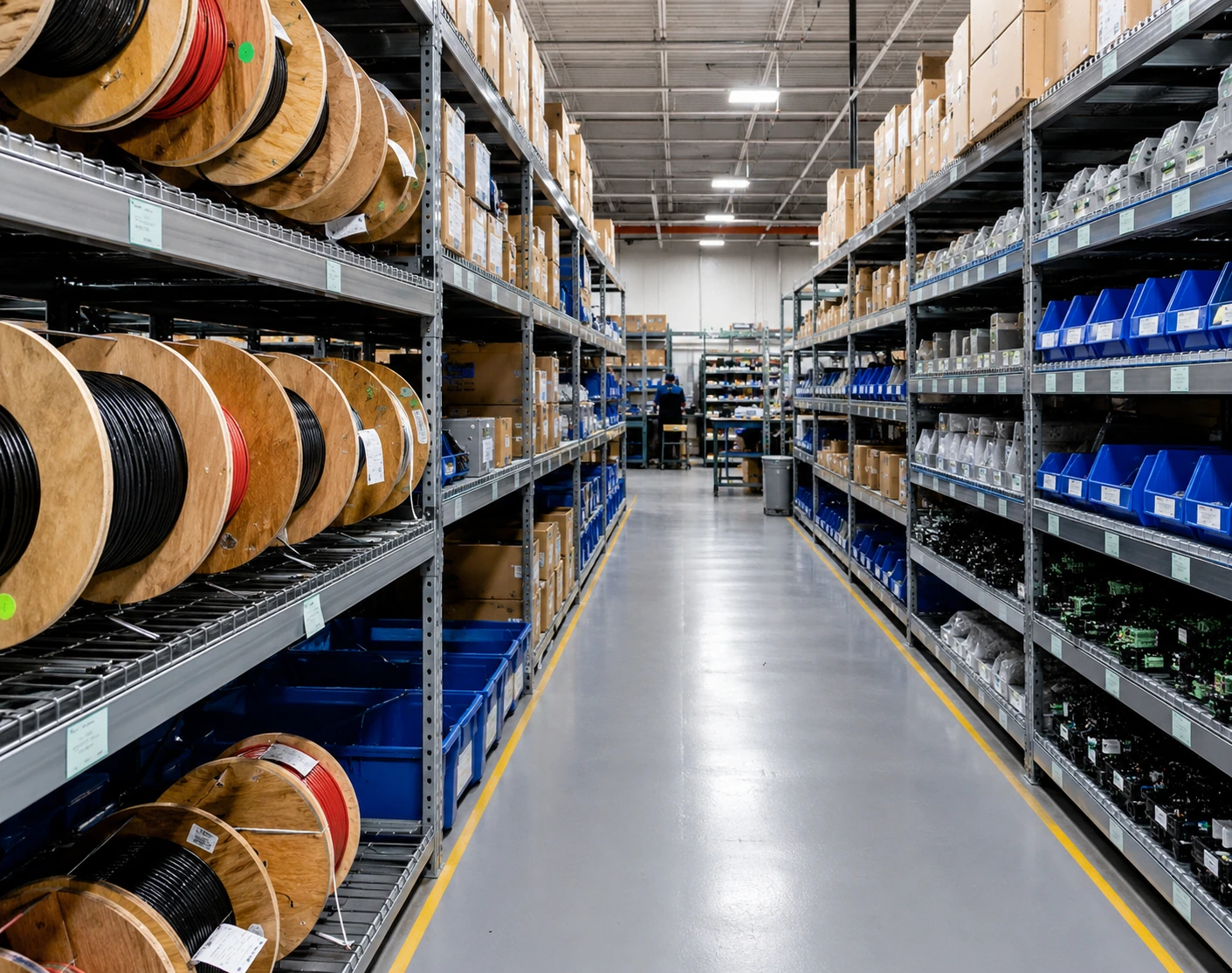 Wire harness components warehouse and material control